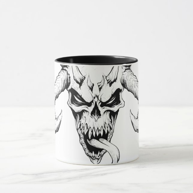 Taza Calavera divina de la muerte Mugre Blanca (Centro)