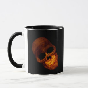 Taza Calavera Dorada Sonriente y Espeluznante