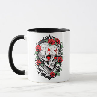 Taza Calavera gótica con Rosas