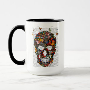 Taza Calavera mariposa