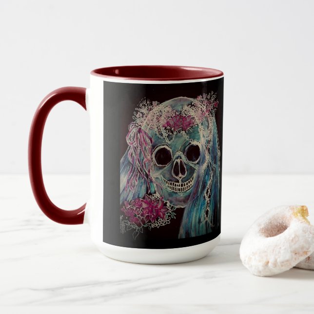 Taza Calavera Novia Mug 15 oz. (Con donut)