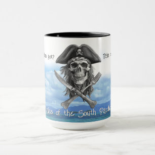 Taza Calavera pirata para el Lido de crucero del Pacífi