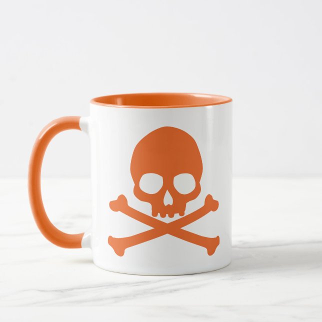 Taza Calavera simple Naranja y hongo cruzado (Izquierda)
