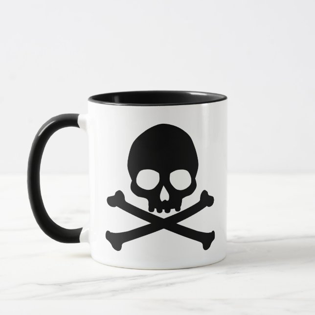 Taza Calavera simple y huesos cruzados (Izquierda)