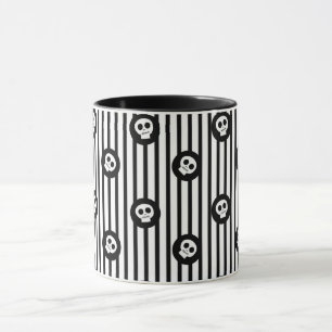 Taza Calaveras Pequeñas Caprichosas Calavera en Blanco