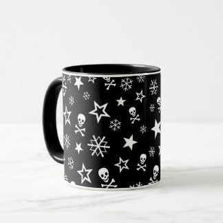 Taza Calaveras y copos de nieve
