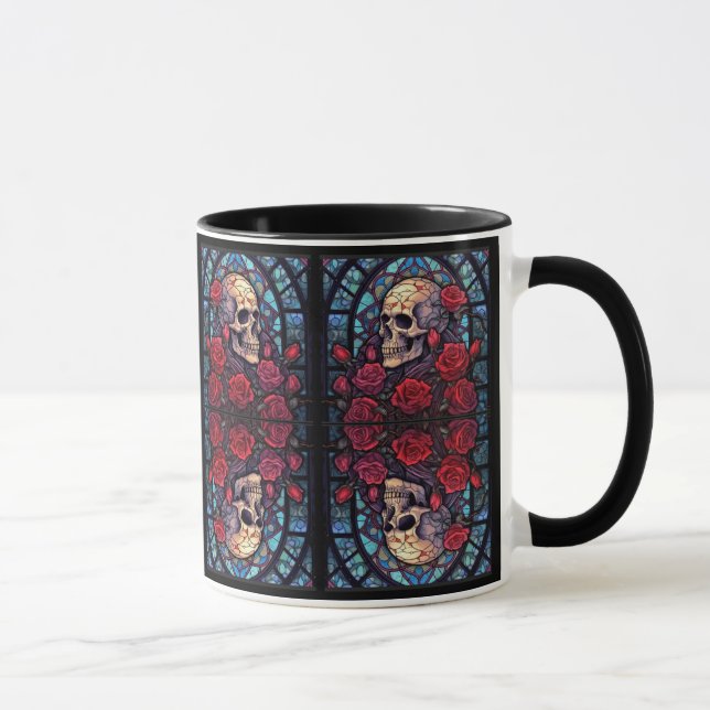 Taza Calaveras y Rosas con espejos V2 Coffee Mug (Derecha)
