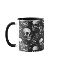 Calaveras y Rosas Halloween Negro