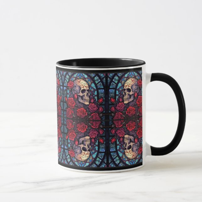 Taza Calaveras y Rosas recortados Café Mug (Derecha)