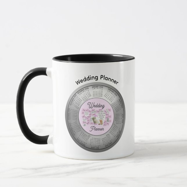 Taza Calendario de bodas 2026 Café Tea Mug (Izquierda)