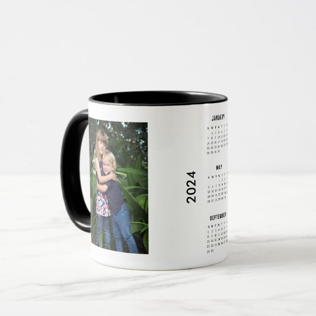 Taza Calendario de foto de personalizado 2024 (Anverso izquierdo)