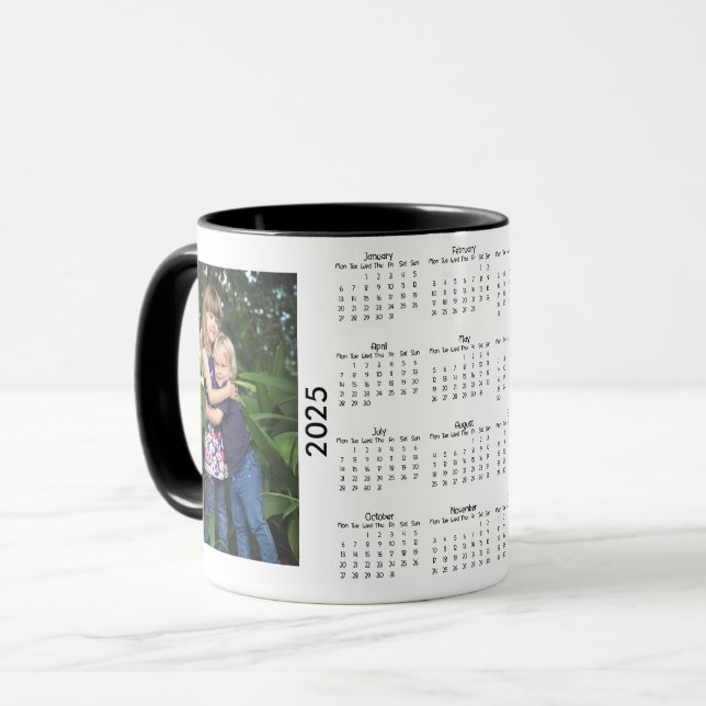 Taza Calendario de foto de personalizado 2025 (Anverso izquierdo)