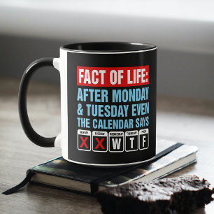 Taza Calendario de Hechos de la Vida Dice Humor WTF