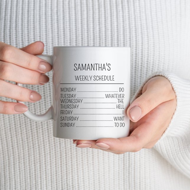 Taza Calendario Semanal De Jubilación Para Mujeres Homb (Subido por el creador)