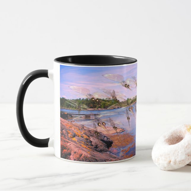 Taza Calentamiento de mosquitos, fiordo de Escandinavia (Con donut)