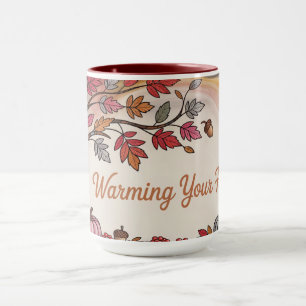 Taza Calentando tu hogar en otoño