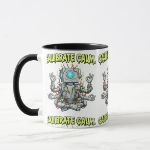 Taza Calibrar Calma: Robot de Meditación Divertido Yoga