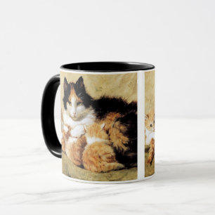 Taza Calico Cat y sus gatitos por Henriette Ronner-Knip