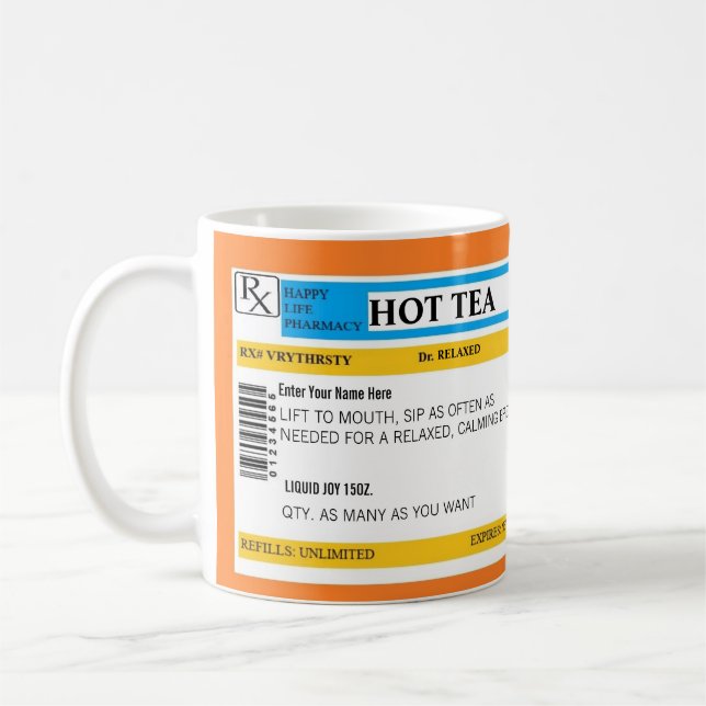 Taza caliente de la prescripción del té (Izquierda)