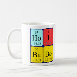 Taza caliente del nombre de la tabla periódica del
