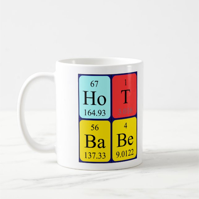 Taza caliente del nombre de la tabla periódica del (Izquierda)