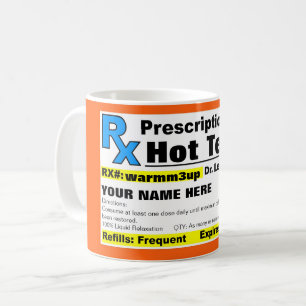 Taza caliente del té de la prescripción