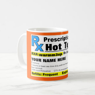 Taza caliente del té de la prescripción