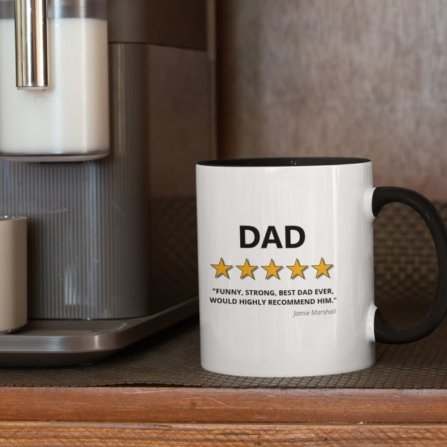 Taza Calificación de 5 estrellas del padre | Mejor Papá (Subido por el creador)