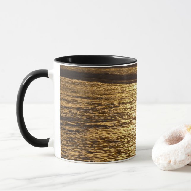 Taza California Sunset Waves Ocean Seascape (Con donut)