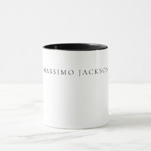 Taza Caligrafía de nombre propio chic simple negro blan