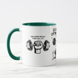 Taza Call 911 Skeleton Weightlifting Gym Coffee Mug