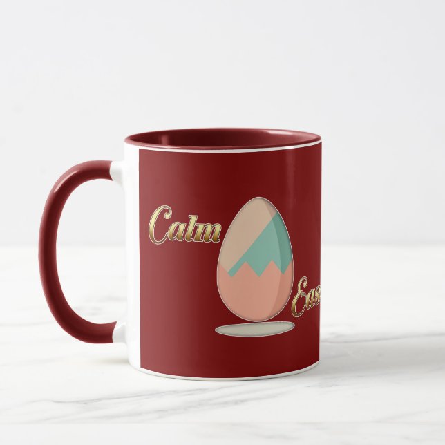 Taza Calm Easter – Aesthetic Egg Art - caneca (Izquierda)