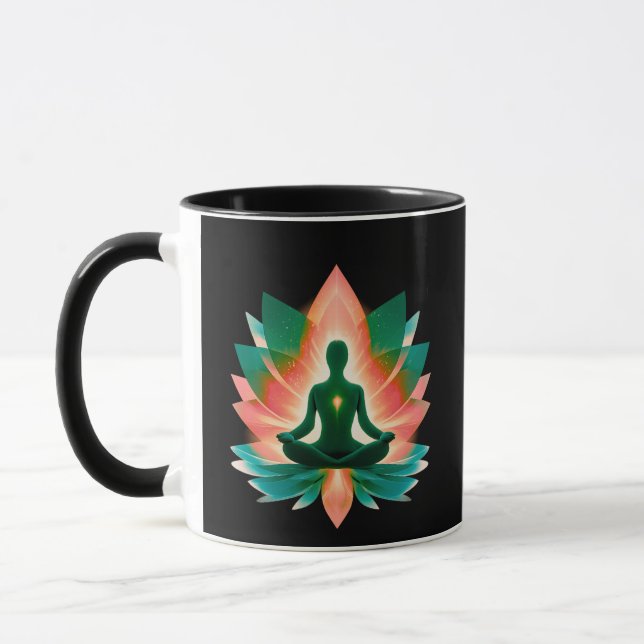 Taza Calm Strength Meditation Aura Art (Izquierda)