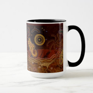 Taza "Calor del desierto": Mug al estilo aborigen austr