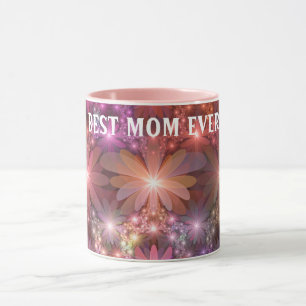 Taza Cama De Flores Brillante Resumen Arte Fractal Mejo