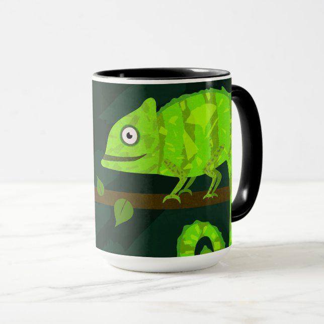 Taza Camaleón lindo verde (Anverso derecho)