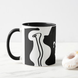 Taza Cámara de compensación: Resumen negro, blanco y ro