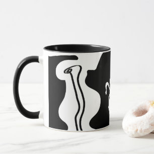 Taza Cámara de compensación: Resumen negro, blanco y ro
