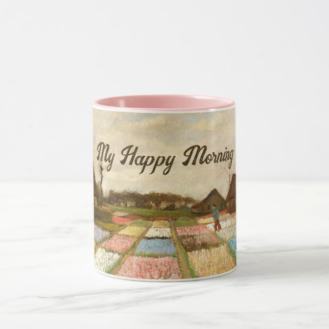 Taza Camas de flores en Holanda, de Van Gogh, Happy Mor (Centro)