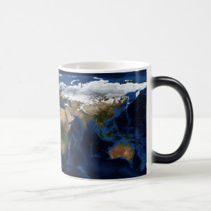 Taza cambiante del color de tierra
