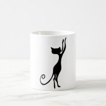 Taza cambiante del gato del color