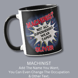 Taza Cambiar nombre texto, MACHINISTA no todos los supe