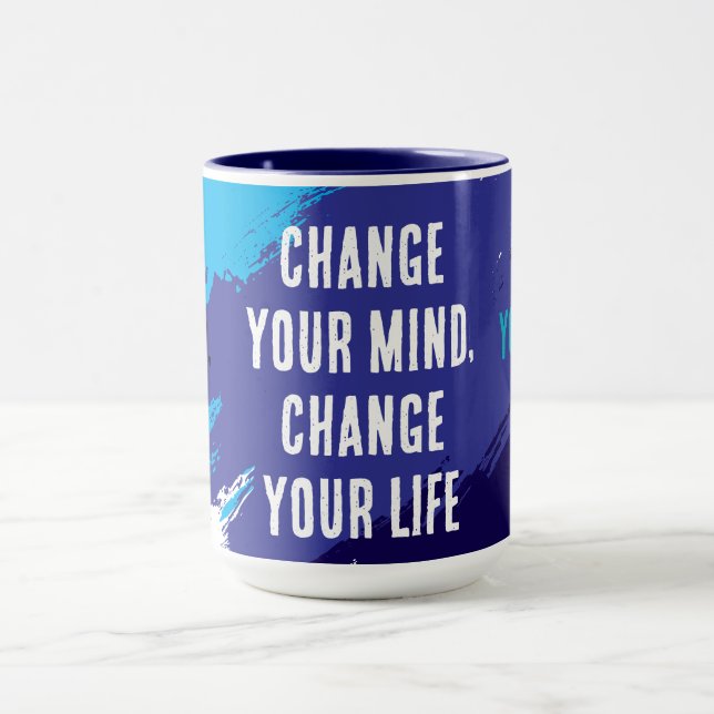 Taza Cambiar tu mente, cambiar tu vida (AZUL) (Centro)