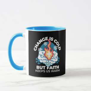 Taza Cambio frío, fuego de fe - Cristiano motivacional