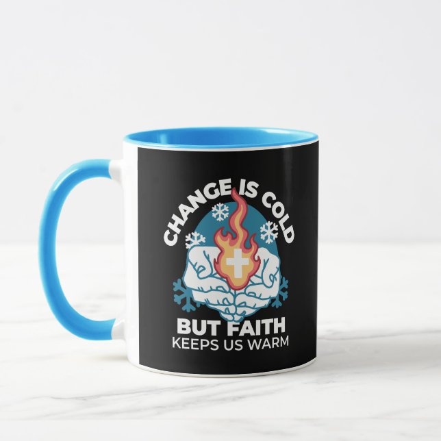 Taza Cambio frío, fuego de fe - Cristiano motivacional (Izquierda)