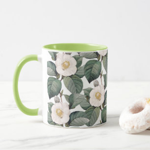 Taza Camellia Florals On White