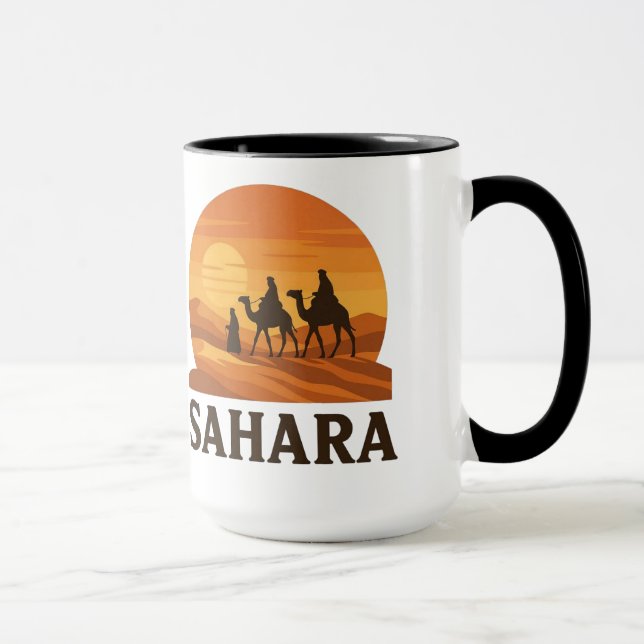 Taza Camello de sol Sahara del Naranja retro vector aud (Derecha)
