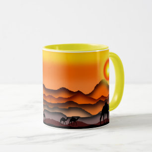 Taza Camellos En Sunset Mug - Pintura