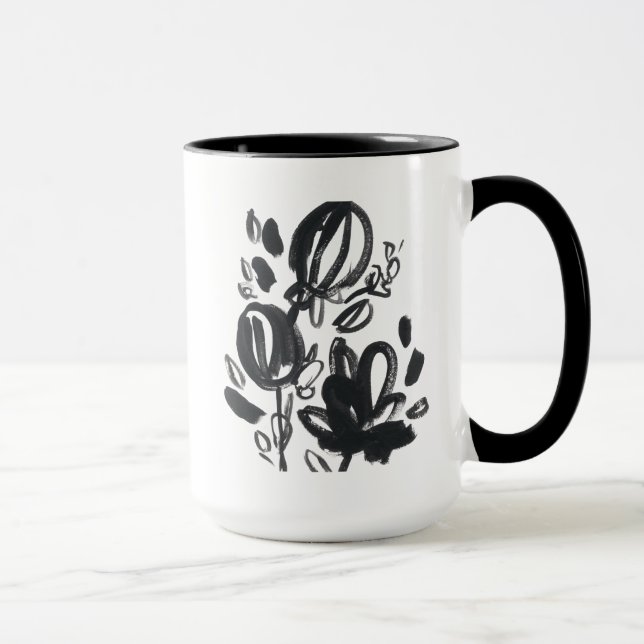 Taza Cameo Bloom - Blanco y negro (Derecha)