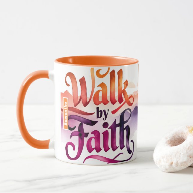 Taza Caminata Personalizada Por Faith Christian (Con donut)